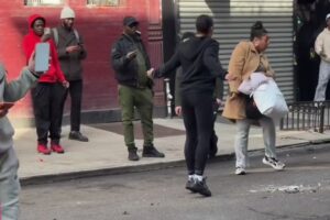 Young Lady in All Black Spits and Fights Older Lady—NYPD Called, Arrest Requested!